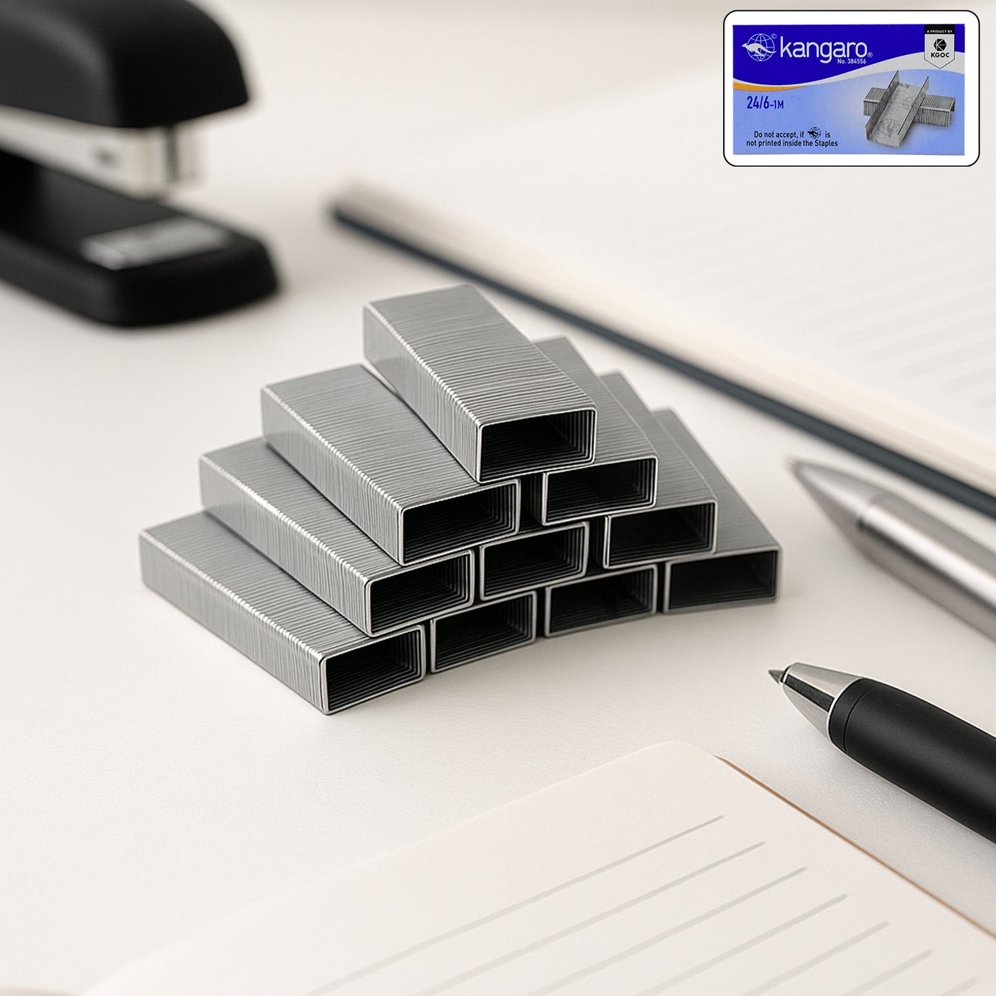 Durable Steel Staples 24/6-1M, 1000 Pcs Box for Standard Staplers - Happy Price - Image 2