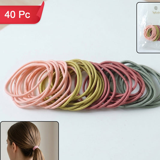 Soft Stretchable Elastic Hair Bands Rubber Hair Ties Set 40 Pc