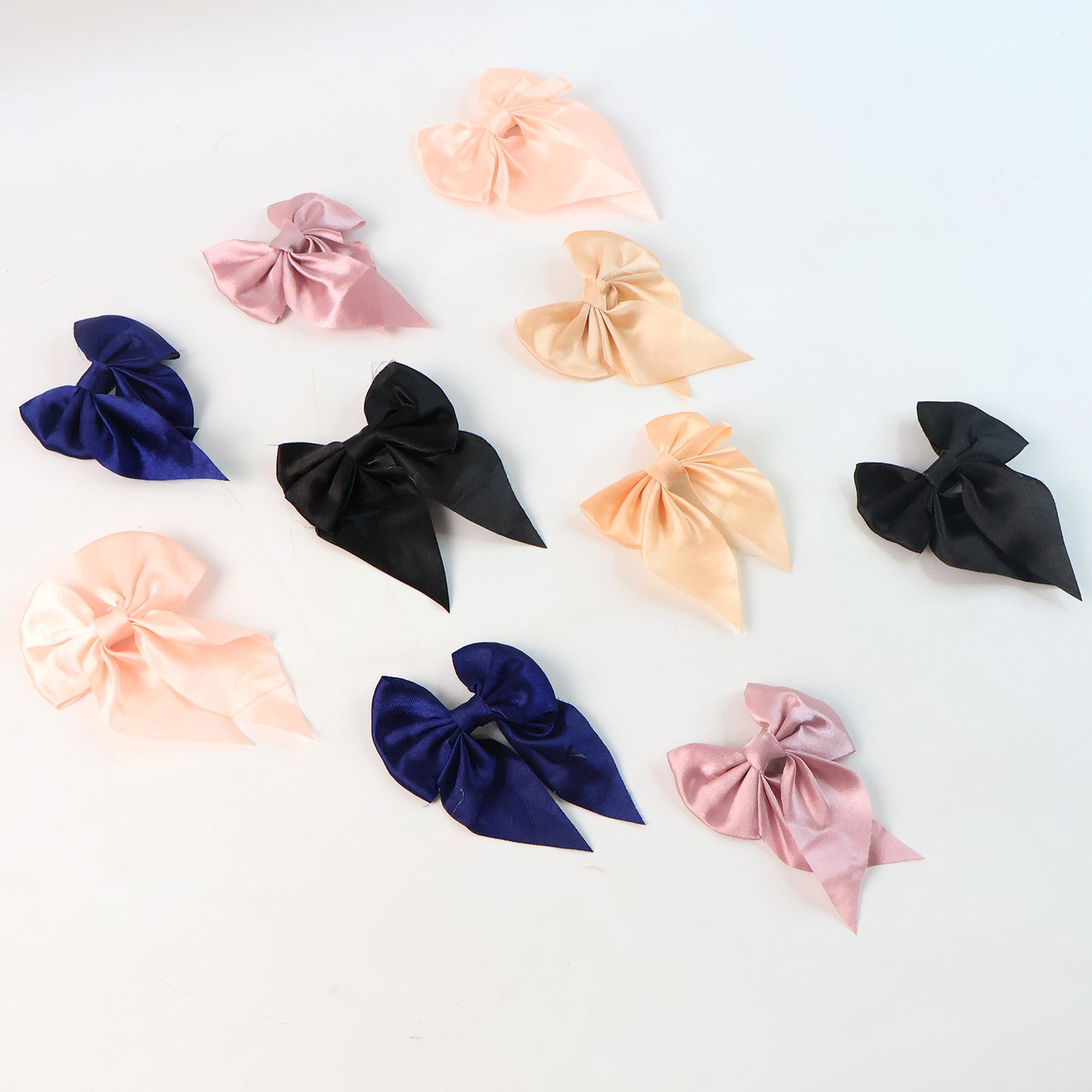 Premium Satin Bow Hair Clip Set For Girls And Women (10 Pc) - Happy Price - Image 6