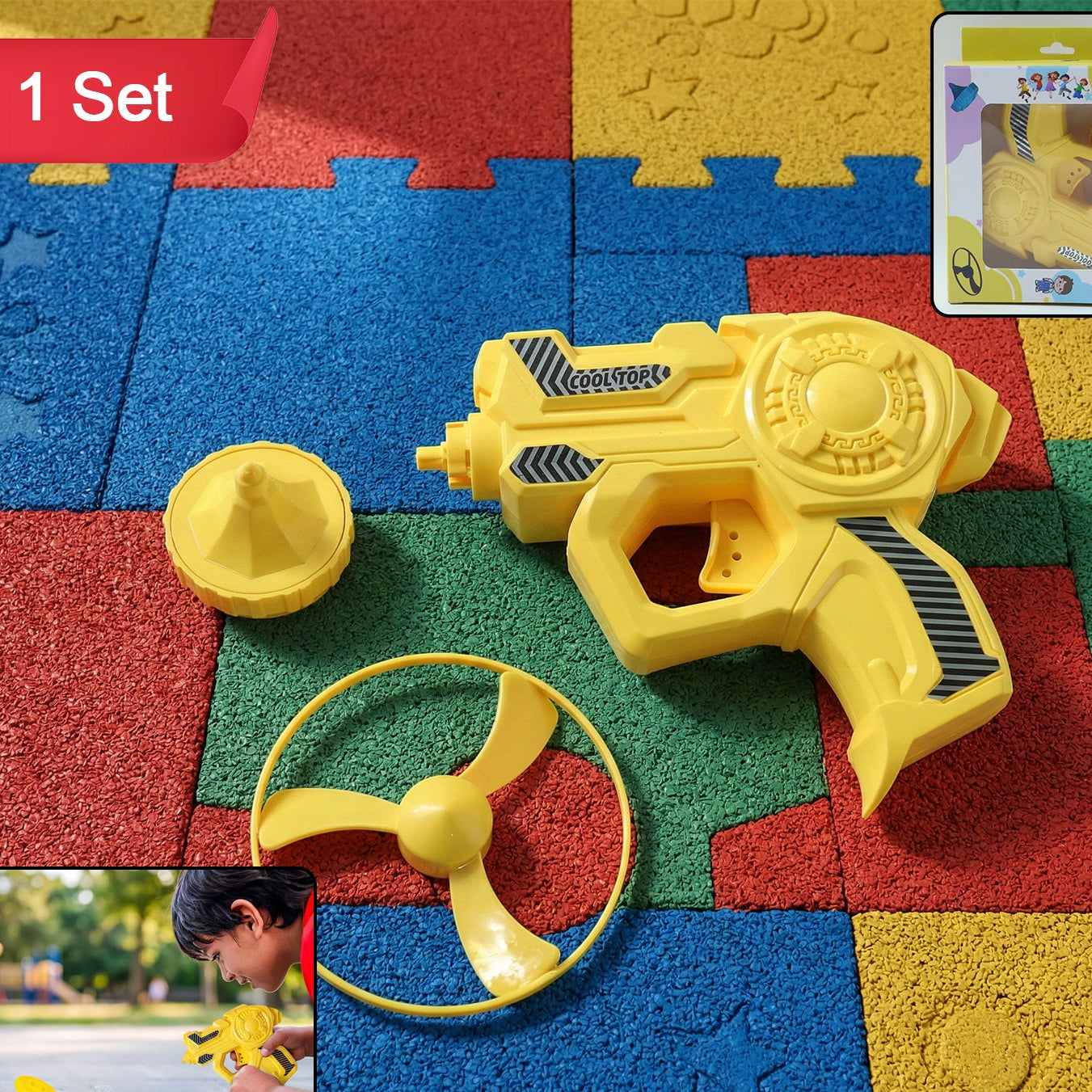 Rapid Rotor Flying Launcher Toy Gun Set 1 Set