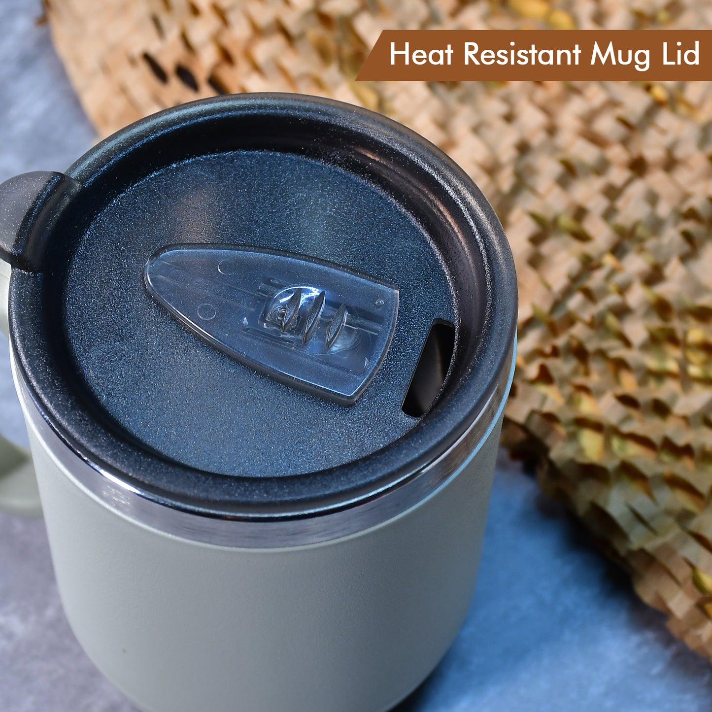 Ganesh Premium Stainless Steel Coffee Mug With Heat Resistant Mug Lid. Approx 400ml Mug. - Happy Price - Image 6