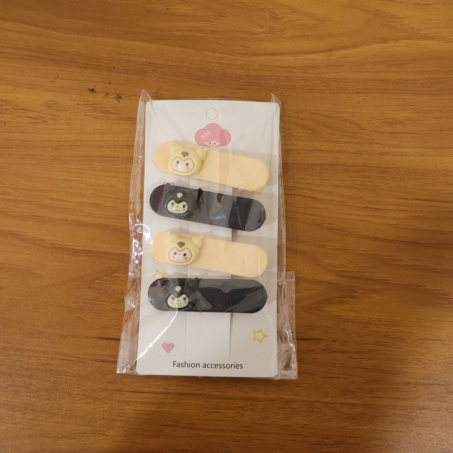 Cute Cartoon Character Hair Clips Set - 4 Pc Snap Clips for Girls & Women - Happy Price - Image 7