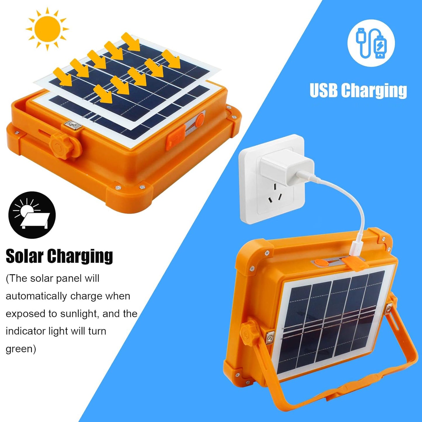 Solar LED Flood Light with Power Bank, 4-Panel, USB Rechargeable, IP66 Waterproof (1 Pc) - Happy Price - Image 5