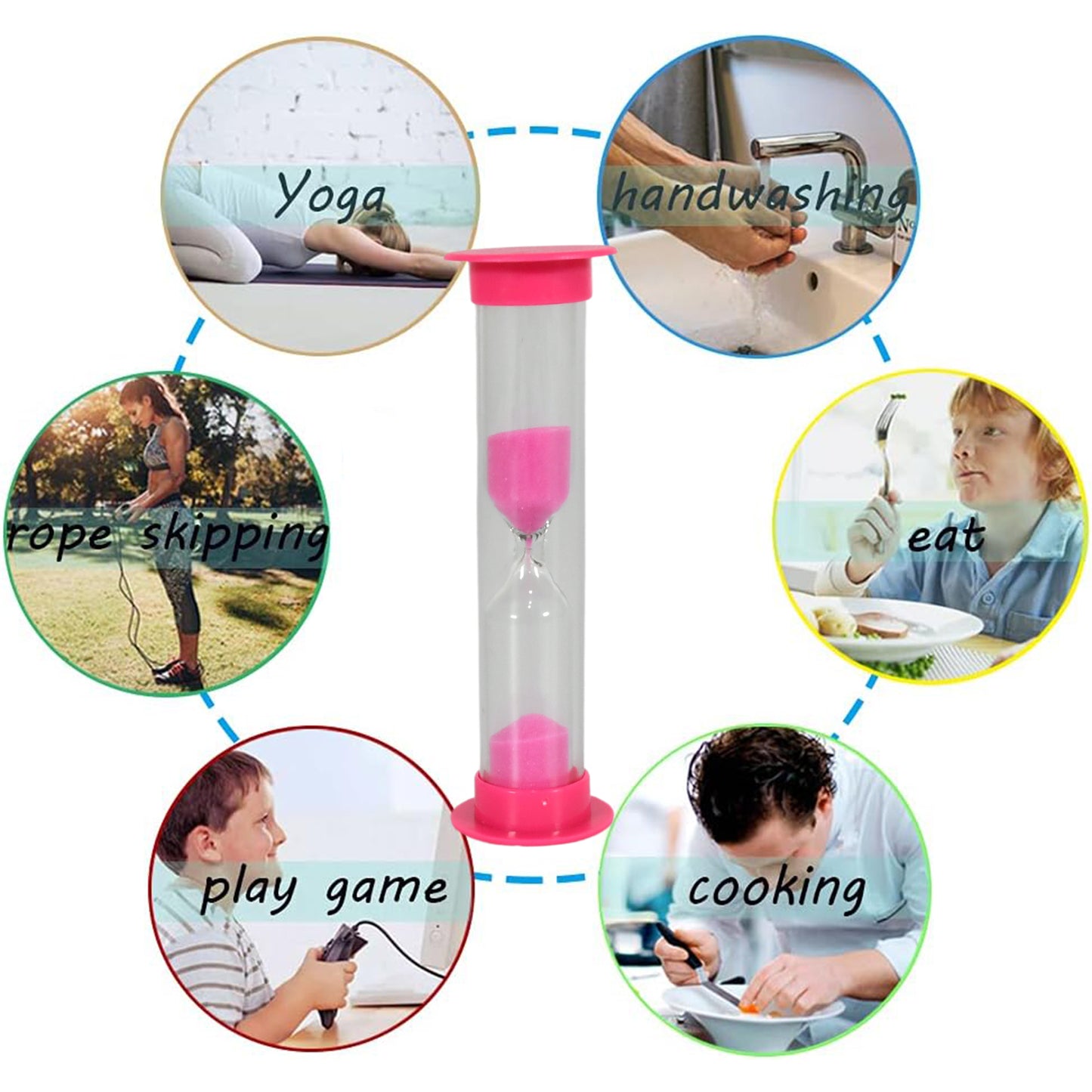 Sand Timer Plastic Hourglass Sand Glass Toy Sand Clock For Kitchen Office School And Brushing Teeth For Bathroom Timer Clock Children Hourglass Sand Glass Toothbrush Household Sand Clock (3 Min Approx  5 Pc) - Happy Price - Image 3