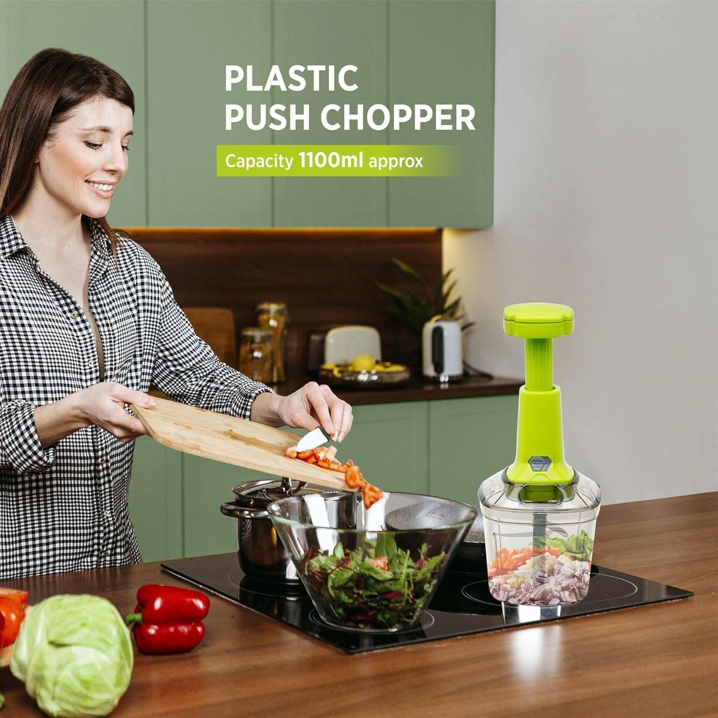 2in1 Press Vegetable Choppers For Kitchen (1100 Ml) - Happy Price - Image 5