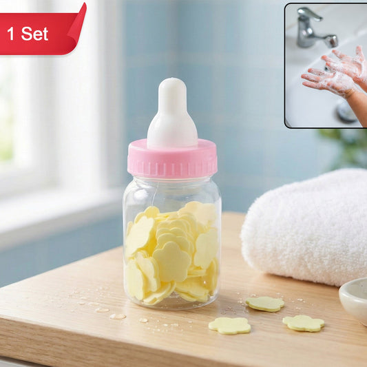 Portable Hand Wash Soap Paper Sheets in Baby Bottle Case - 1 Set - Happy Price - Image 1