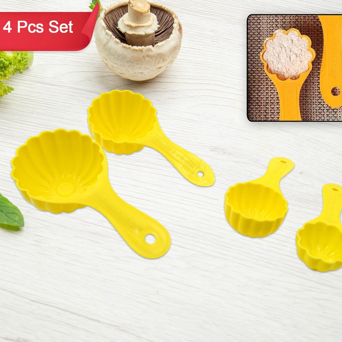 Plastic Kitchen Tool Mould  Ladoo Mould Spoon Ladoo Making Spoon Set For Kitchen Multipurpose Plastic Ladoo Mold For Making Different Variety Of Ladoo (4 Pcs Set) - Happy Price - Image 1