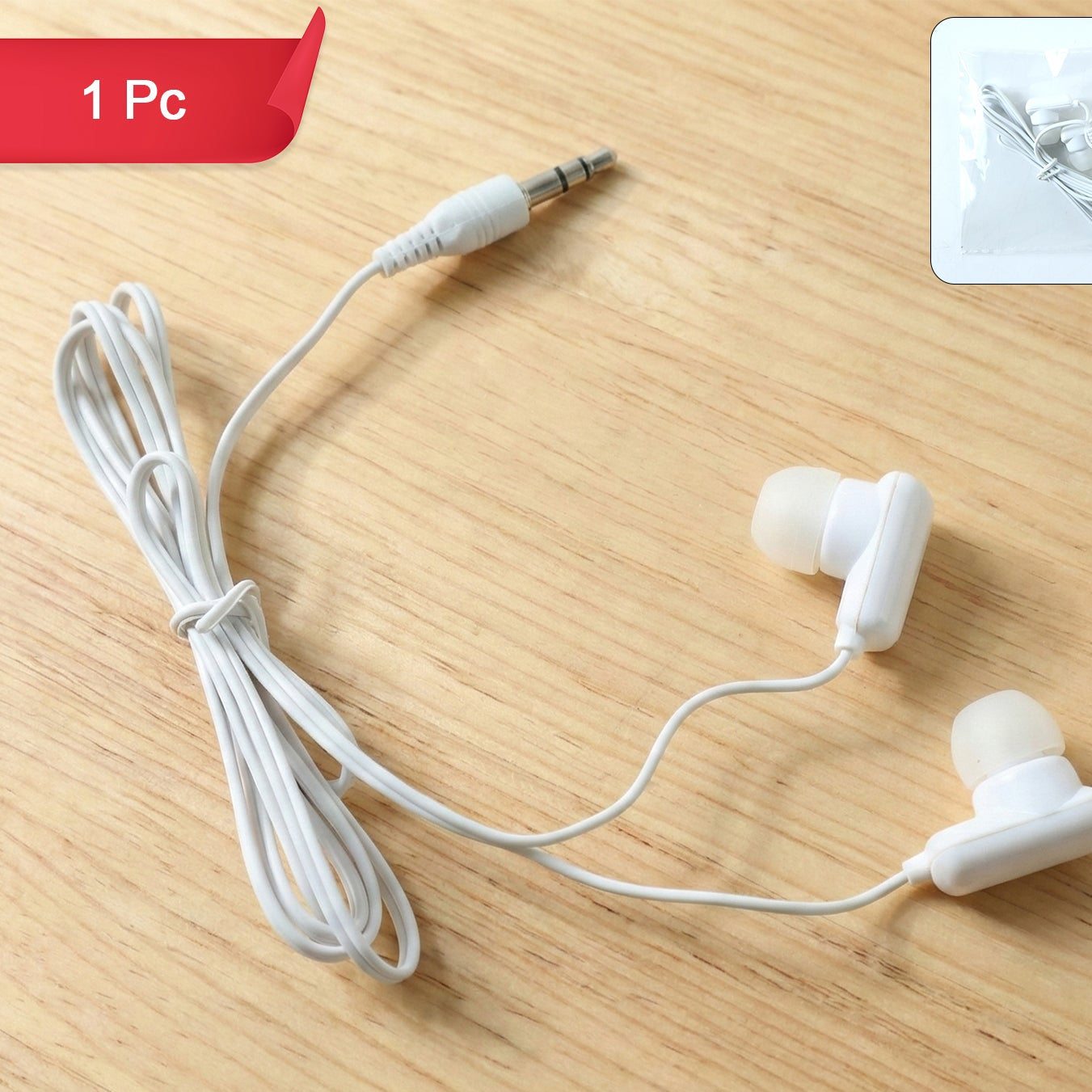 Classic Wired In-Ear Earphones with 3.5mm Jack (1 Pc) - Happy Price - Image 1