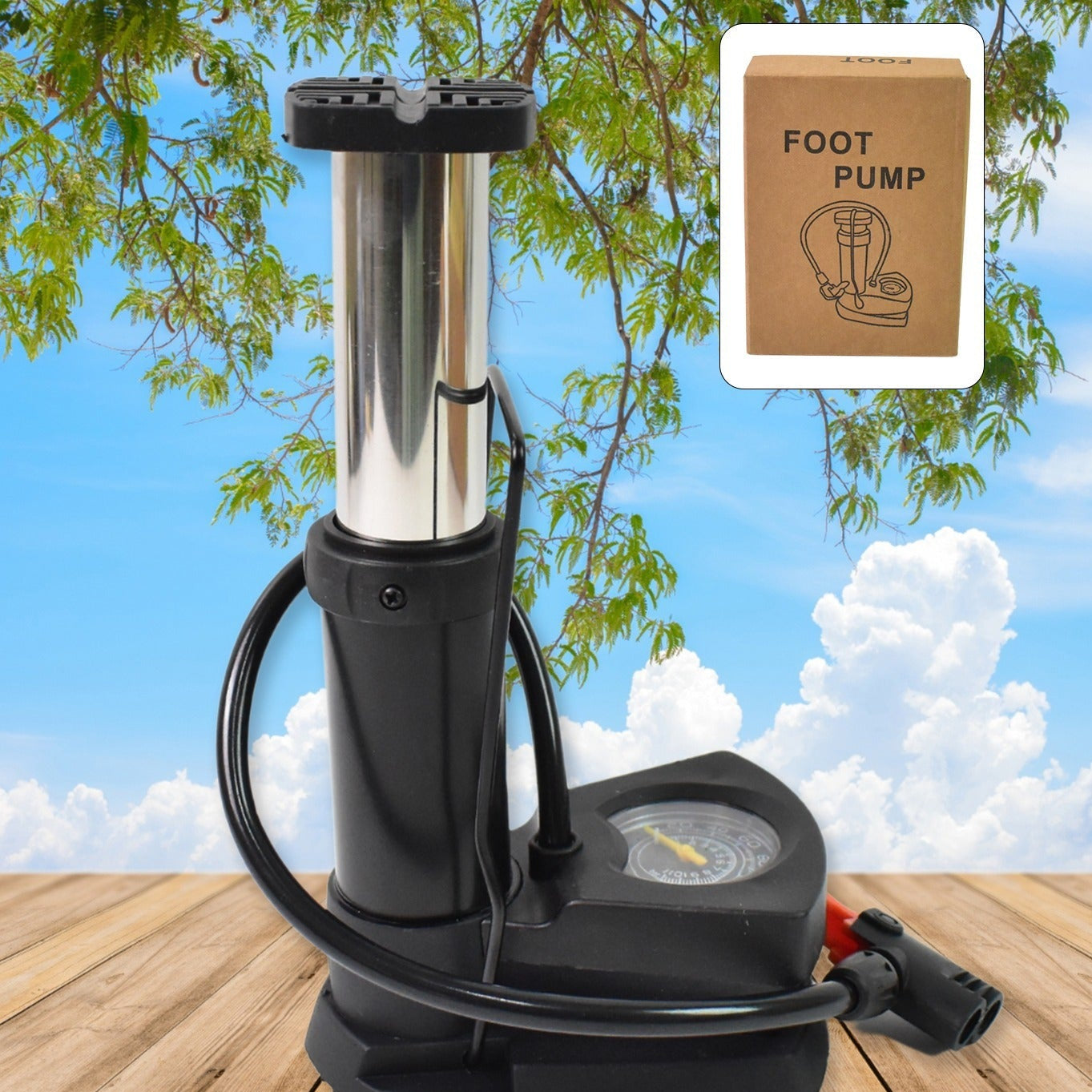 Portable Mini Bike Pump  Cycle Pump Foot (1 Pc) - Happy Price - Image 1