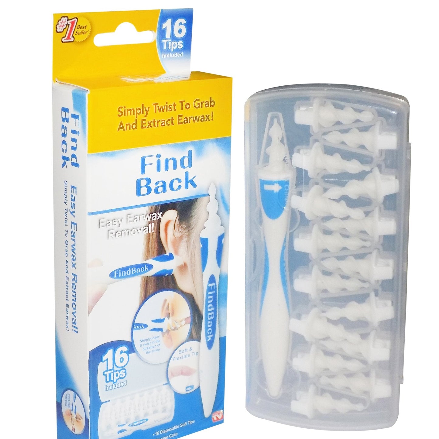 Smart Swab Ear Cleaner with 16 Disposable Soft Tips for Gentle Earwax Removal - Happy Price - Image 1