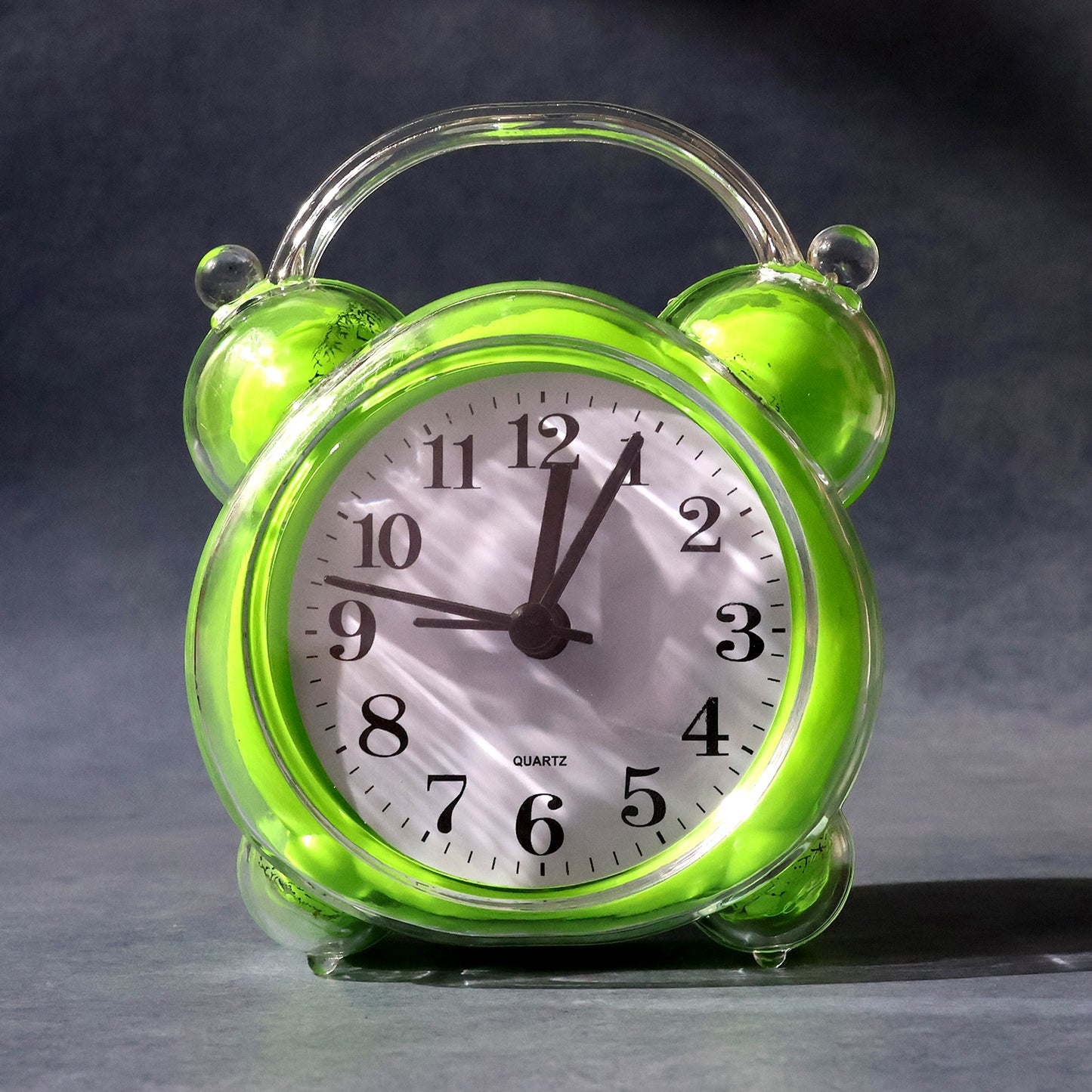 Classic Quartz Alarm Clock - Green Transparent, Analog Table Clock (1 Pc) - Happy Price - Image 6