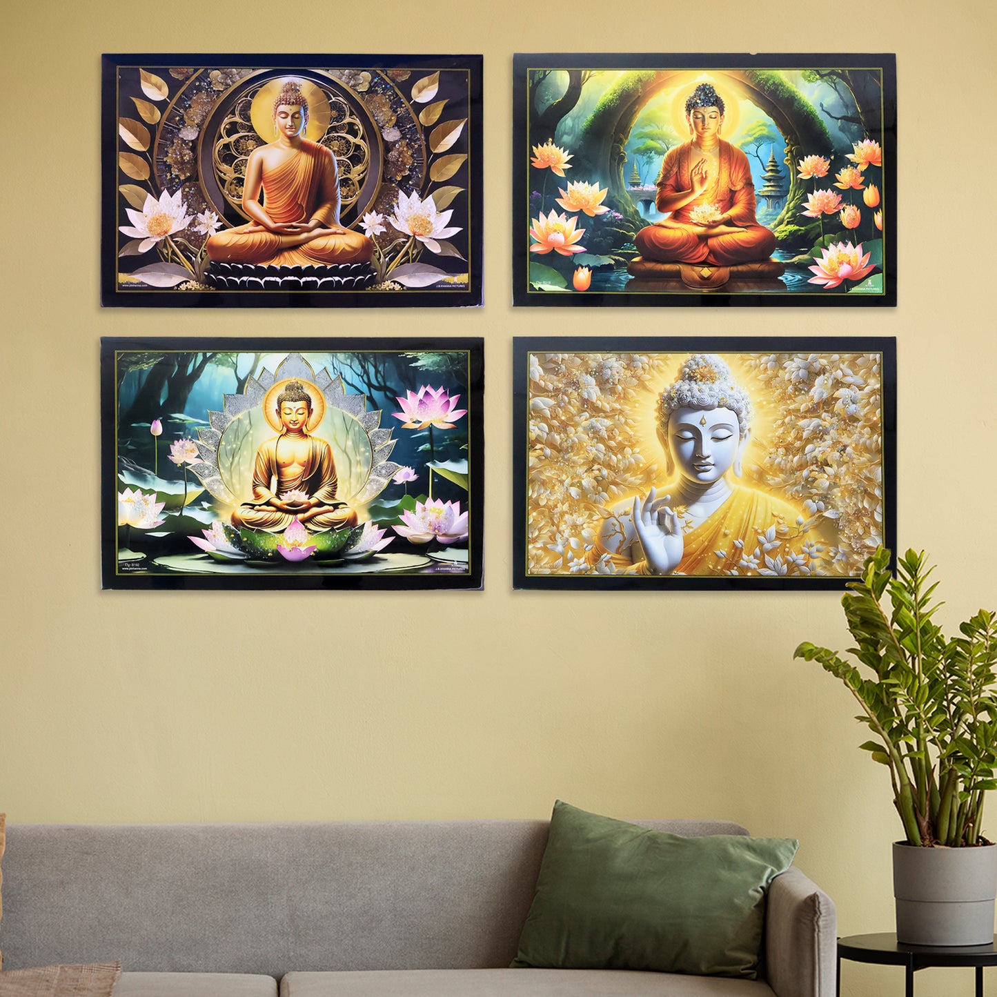 Lord Buddha Wall Art with Wooden Frame - 45x30 cm, 1 Piece - Happy Price - Image 4
