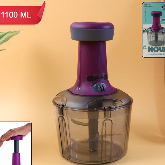1100 ML Manual Push Chopper for Kitchen - Easy Vegetable & Fruit Slicer - Happy Price - Image 1