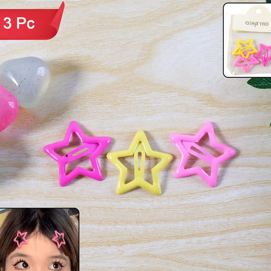 Star Shape Hair Clips for Girls - 3 Piece Set - Happy Price - Image 1