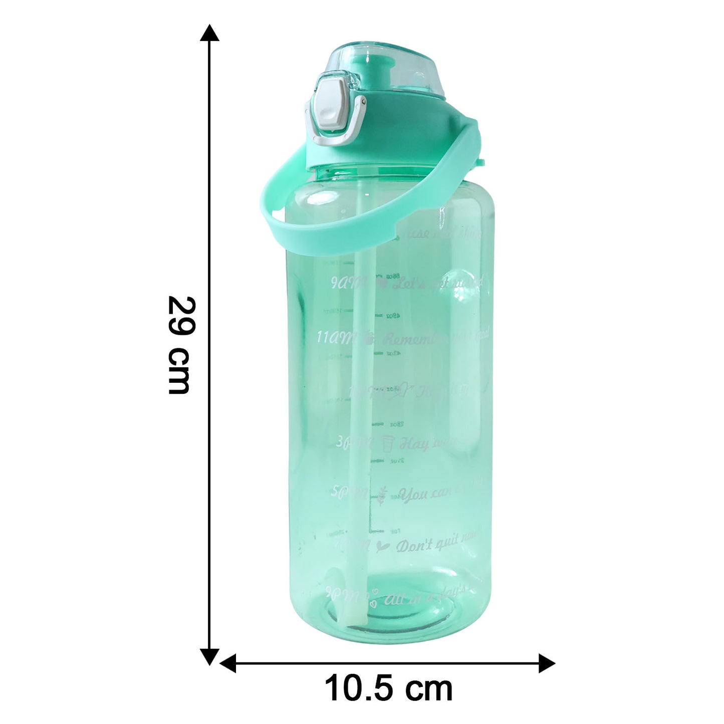 2 Litre Large Capacity Sports Water Bottle with Straw and Carry Handle - Leakproof Hydration Bottle (1 Pc) - Happy Price - Image 5