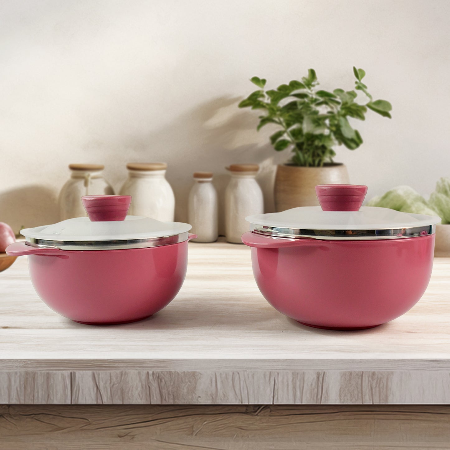 Apex Premium Plastic Serving Bowl Set With Lids (2 Pc) - Happy Price - Image 4