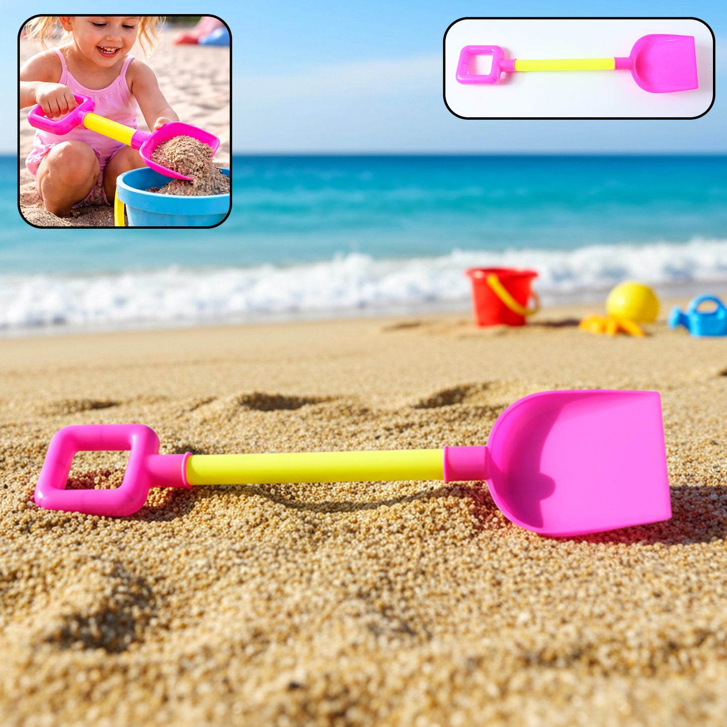 Kids Beach Sand Shovel Toy (1 Pc) - Lightweight Plastic Digging Spade for Outdoor Fun - Happy Price - Image 2