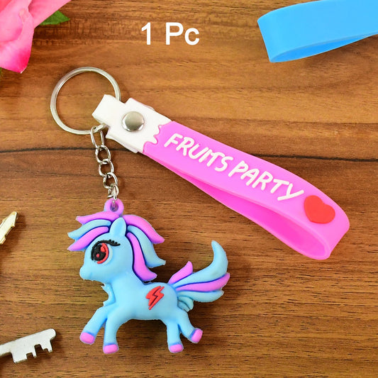 Cute Cartoon Unicorn Keychain With Silicone Strap (1 Pc) - Happy Price - Image 1