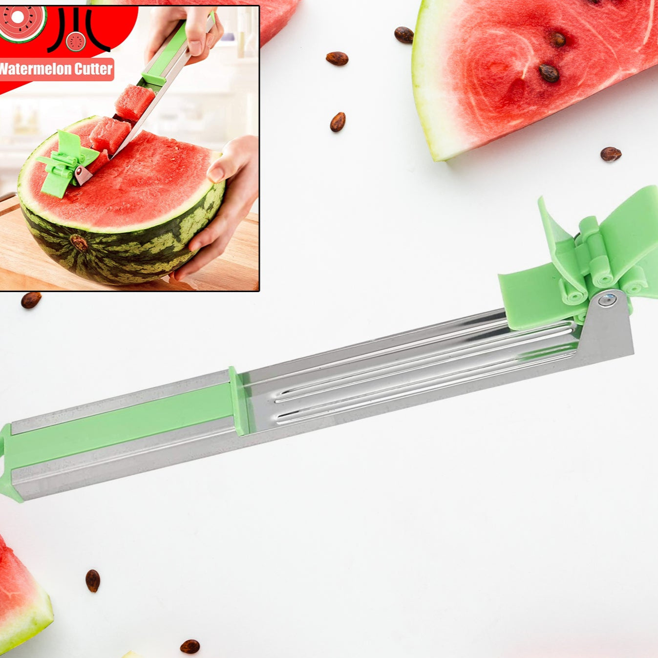 Stainless Steel Washable Watermelon Cutter Windmill Slicer Cutter Peeler For Homesmart Kitchen Tool Easy To Use - Happy Price - Image 1