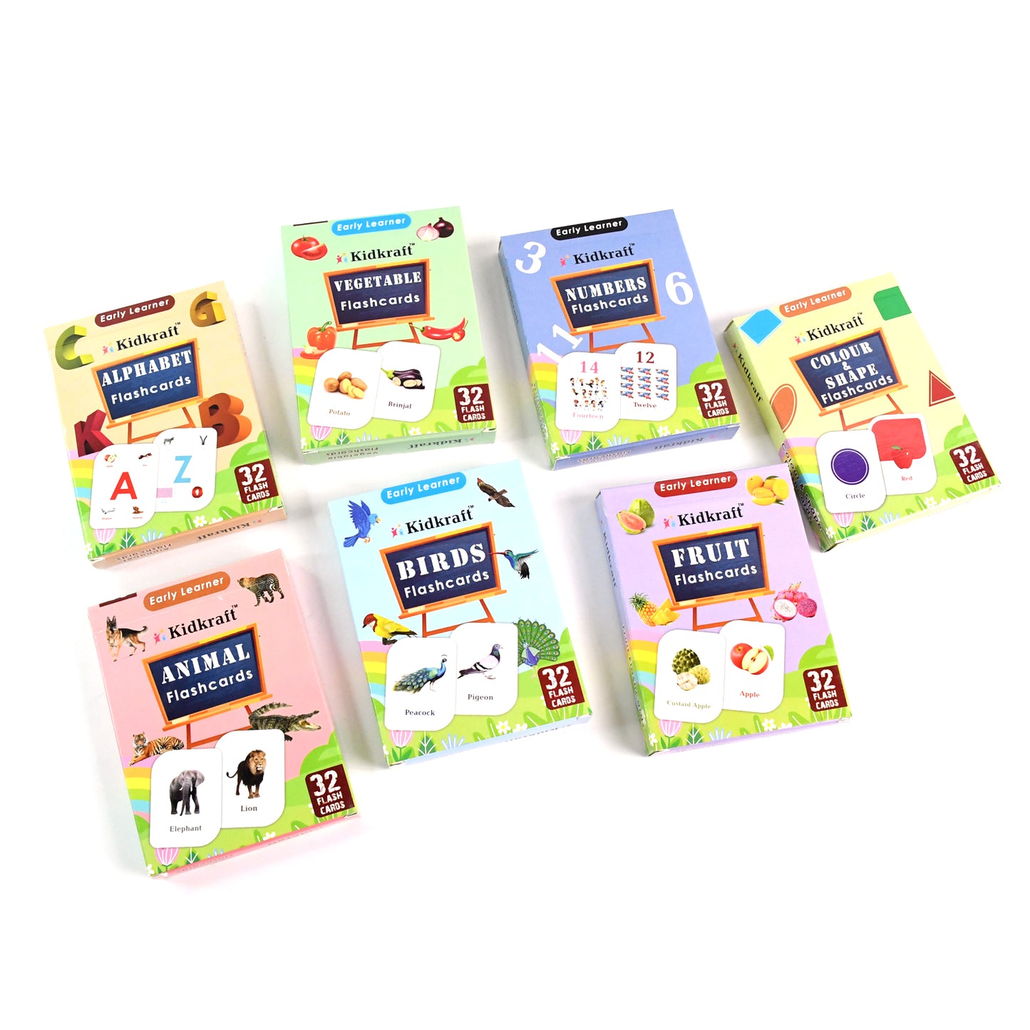 224 Pcs Early Learning Flashcard Combo Set - 7 Topics for Kids - Happy Price - Image 3