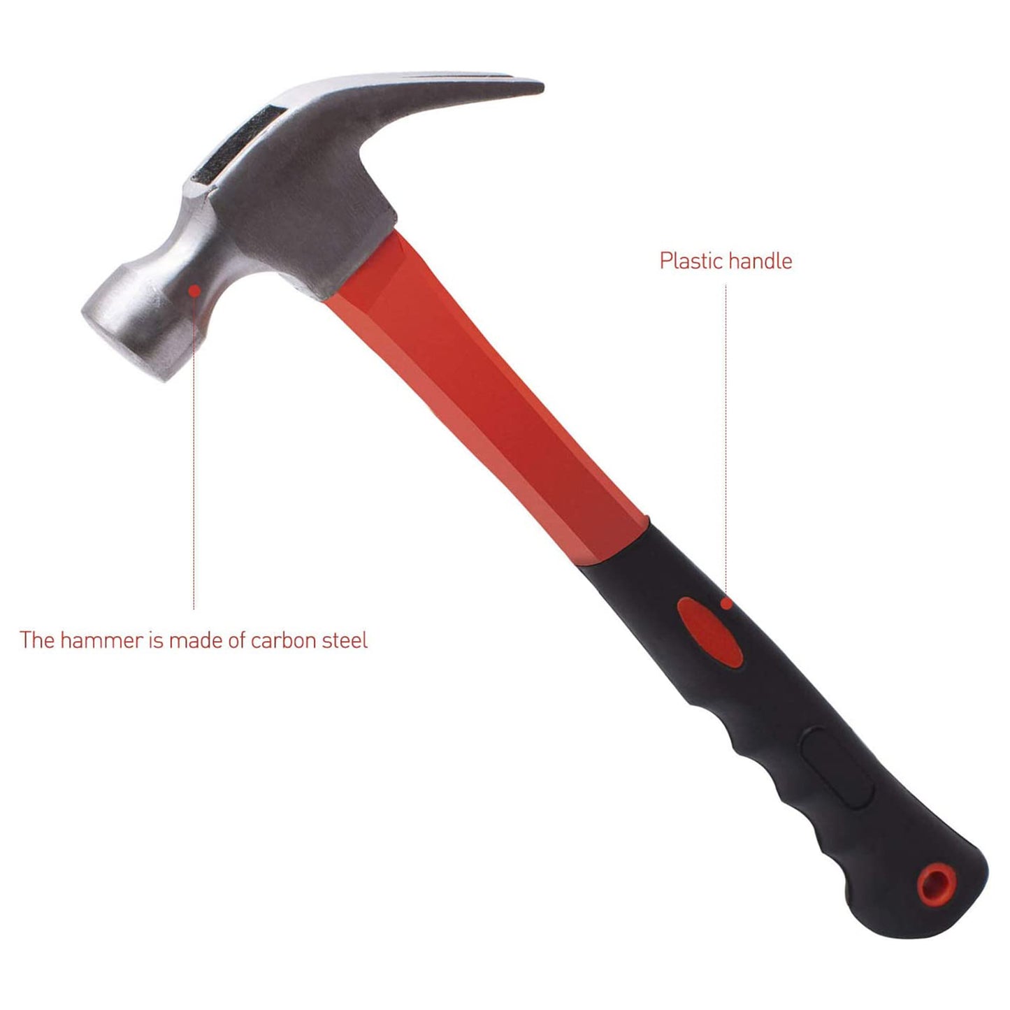 27cm Fibreglass Handle Claw Hammer for Carpentry and Nail Removal - Happy Price - Image 5