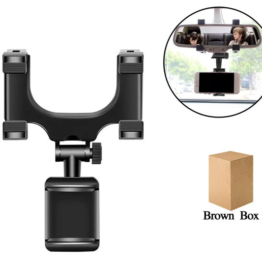 Rear View Mobile Holder Universal Vehicle Rear View Mirror Mobile Phone Mount Stand - Happy Price - Image 1