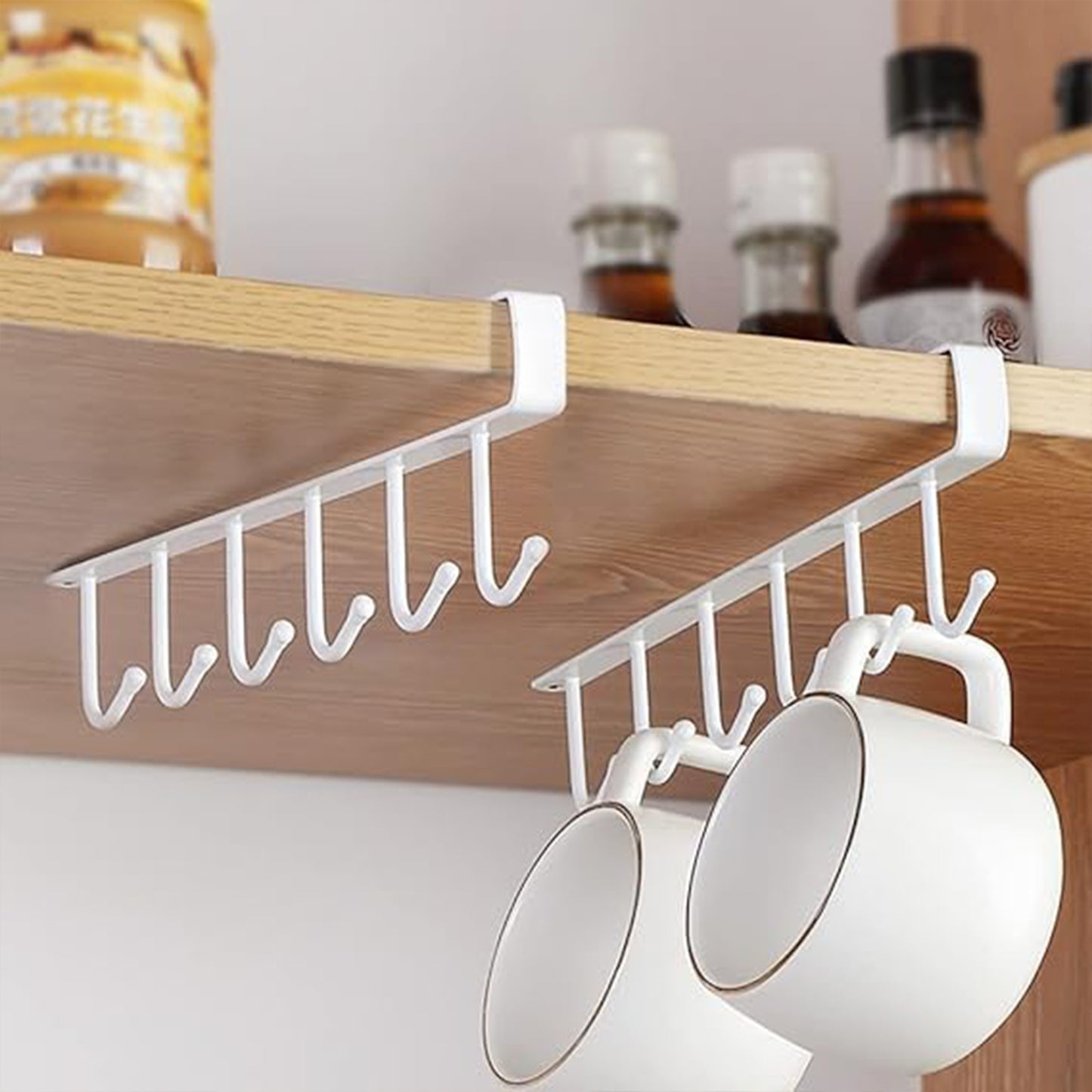 Small Metal Cabinet Organizer Rack with 6 Hooks - 1 Pc - Happy Price - Image 2