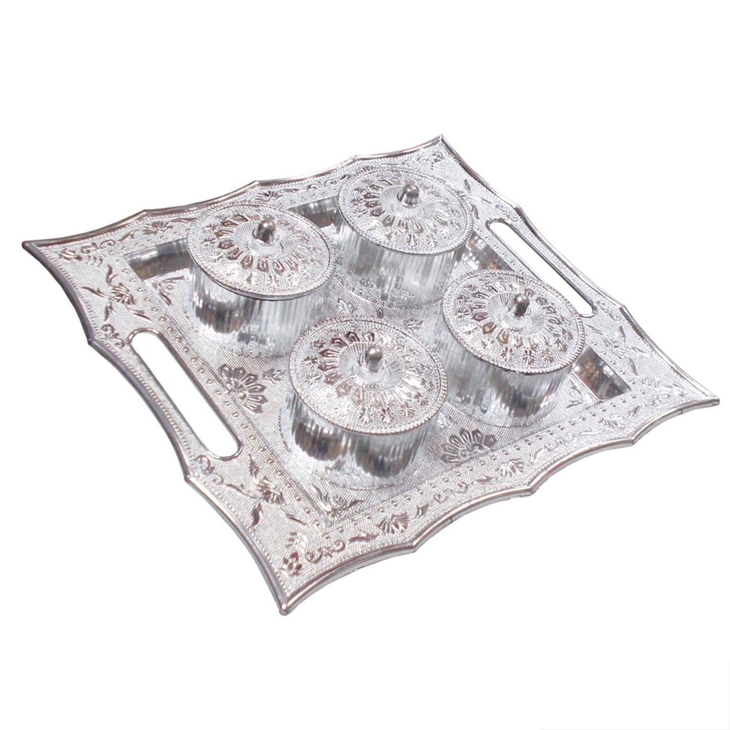 Dry Fruit Air Tight Bowls Tray With Lids 4 Section Snacks Mukhvas Dani - Happy Price - Image 4