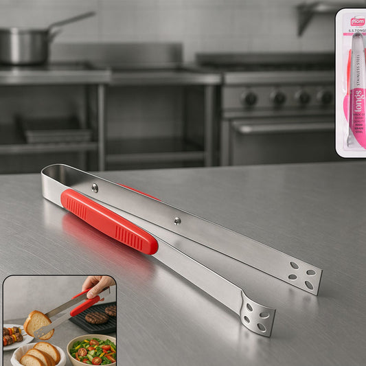Premium Stainless Steel Kitchen Tongs - 1 Pc Multipurpose Serving & Cooking Tongs - Happy Price - Image 1