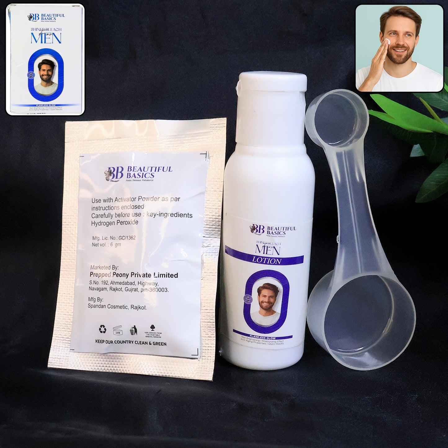 Beautiful Basics Men's Skin Bleach Cream Kit - 1 Set for Brighter Skin Tone - Happy Price - Image 7