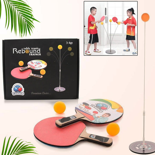 Portable Table Tennis Self-Training Set with Elastic Shaft - Includes 2 Paddles & Balls - Happy Price - Image 1