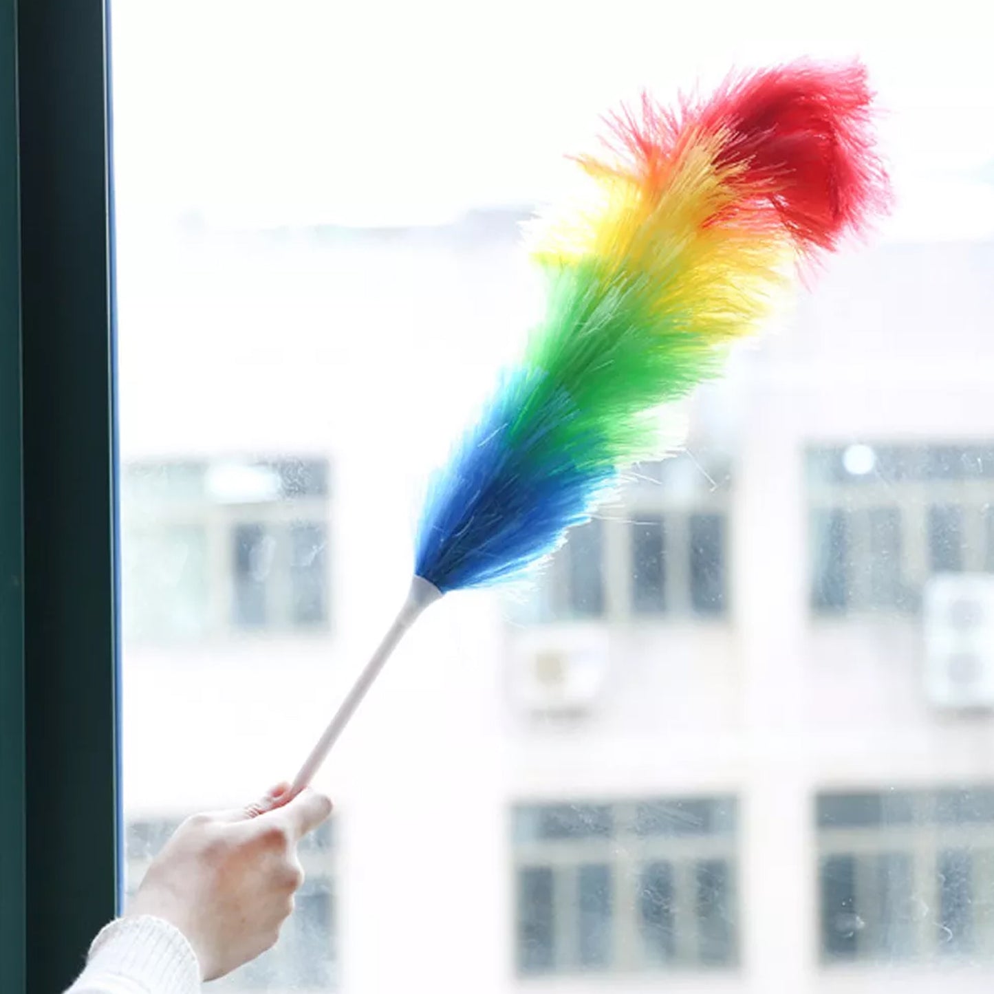 Colorful Feather Duster  Microfiber Duster For Cleaning  Dusting Stick  Dusting Brush - Happy Price - Image 3