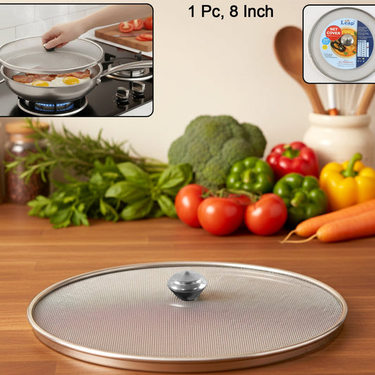 8 Inch Stainless Steel Mesh Food Cover for Kitchen - Splatter Guard & Insect Protection (1 Pc) - Happy Price - Image 1