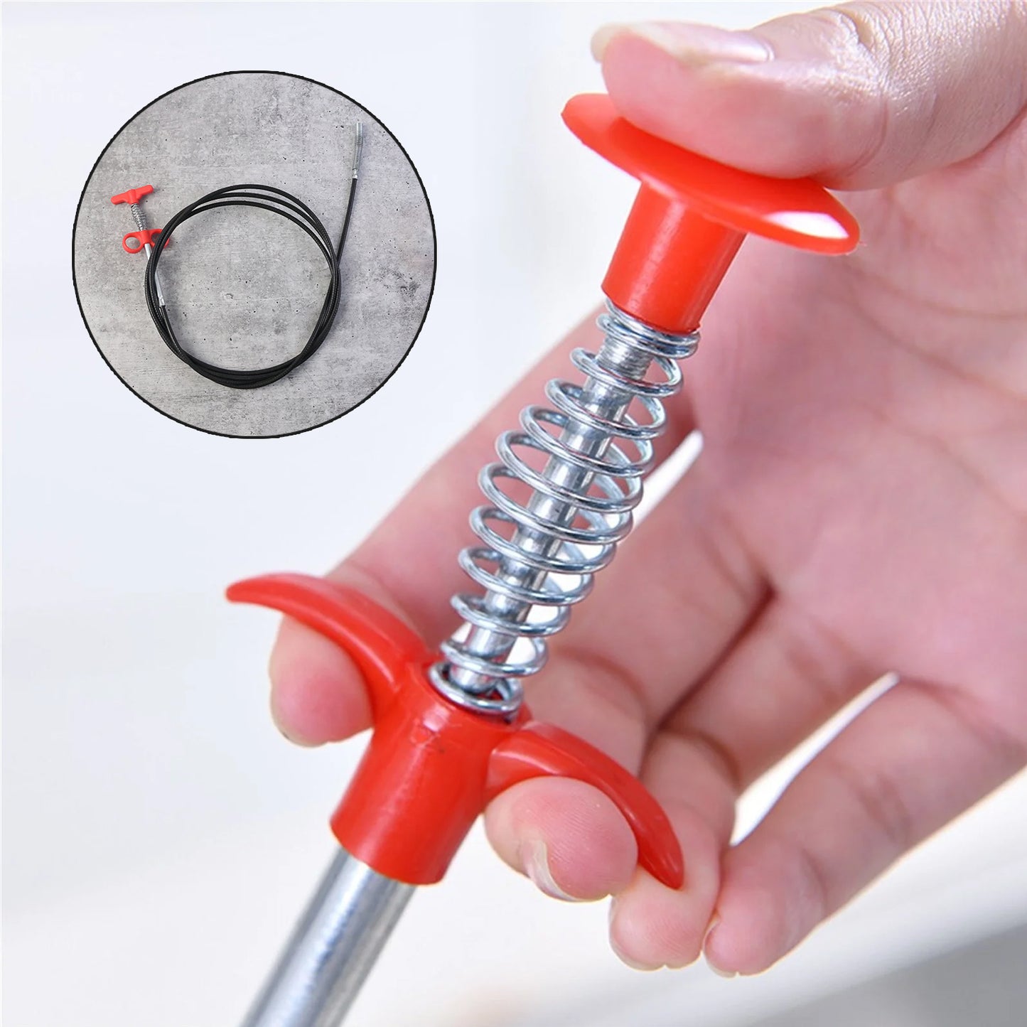 Flexible Drain Cleaner Tool with Hand Grip - 298 cm Spring Pipe Unblocker (1 Pc) - Happy Price - Image 5