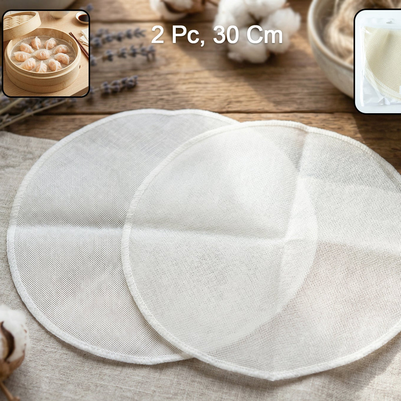 Reusable Cotton Steam Cloth (2 Pc 30 Cm)