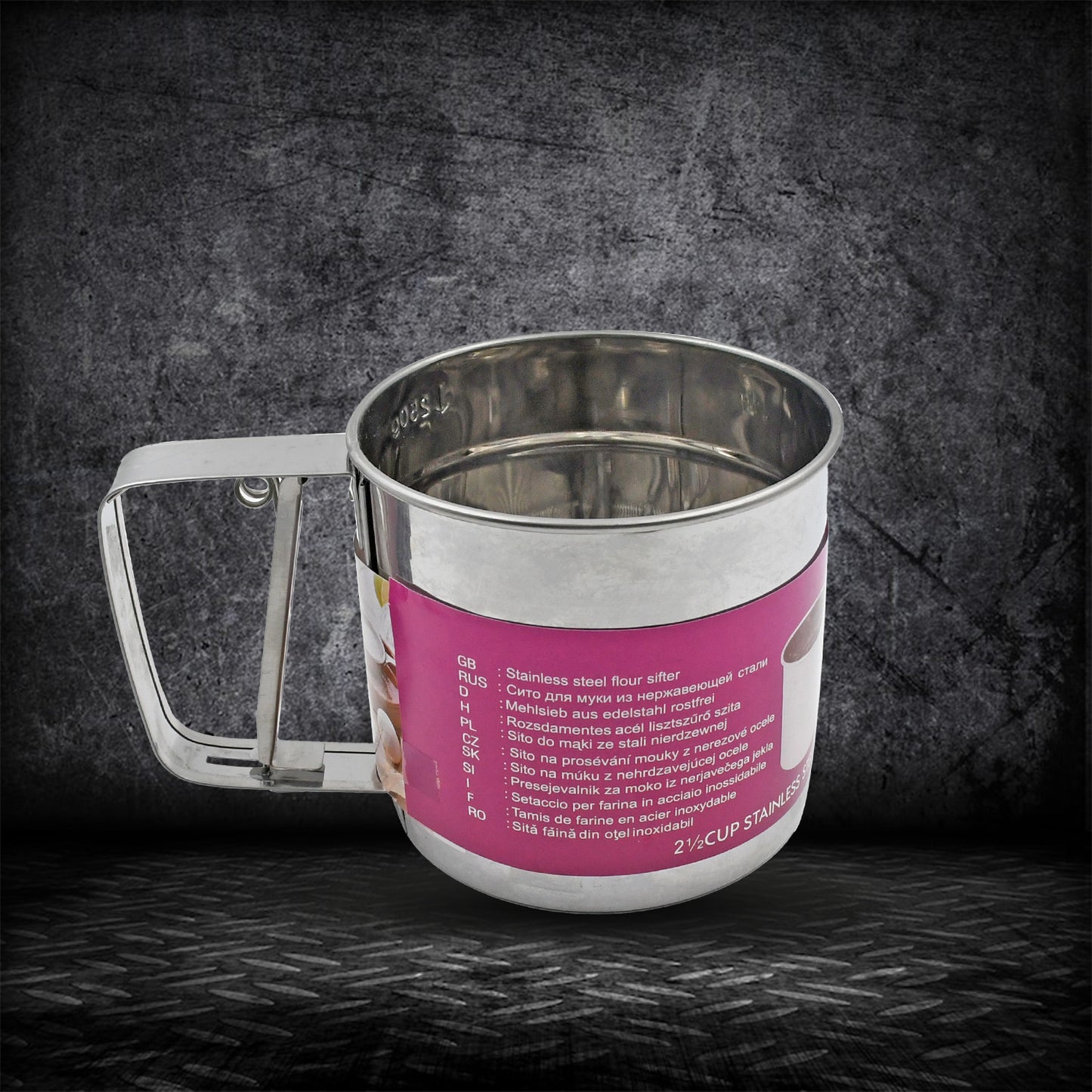 Manual Stainless Steel Flour Sifter Cup with Measuring Marks - Happy Price - Image 5