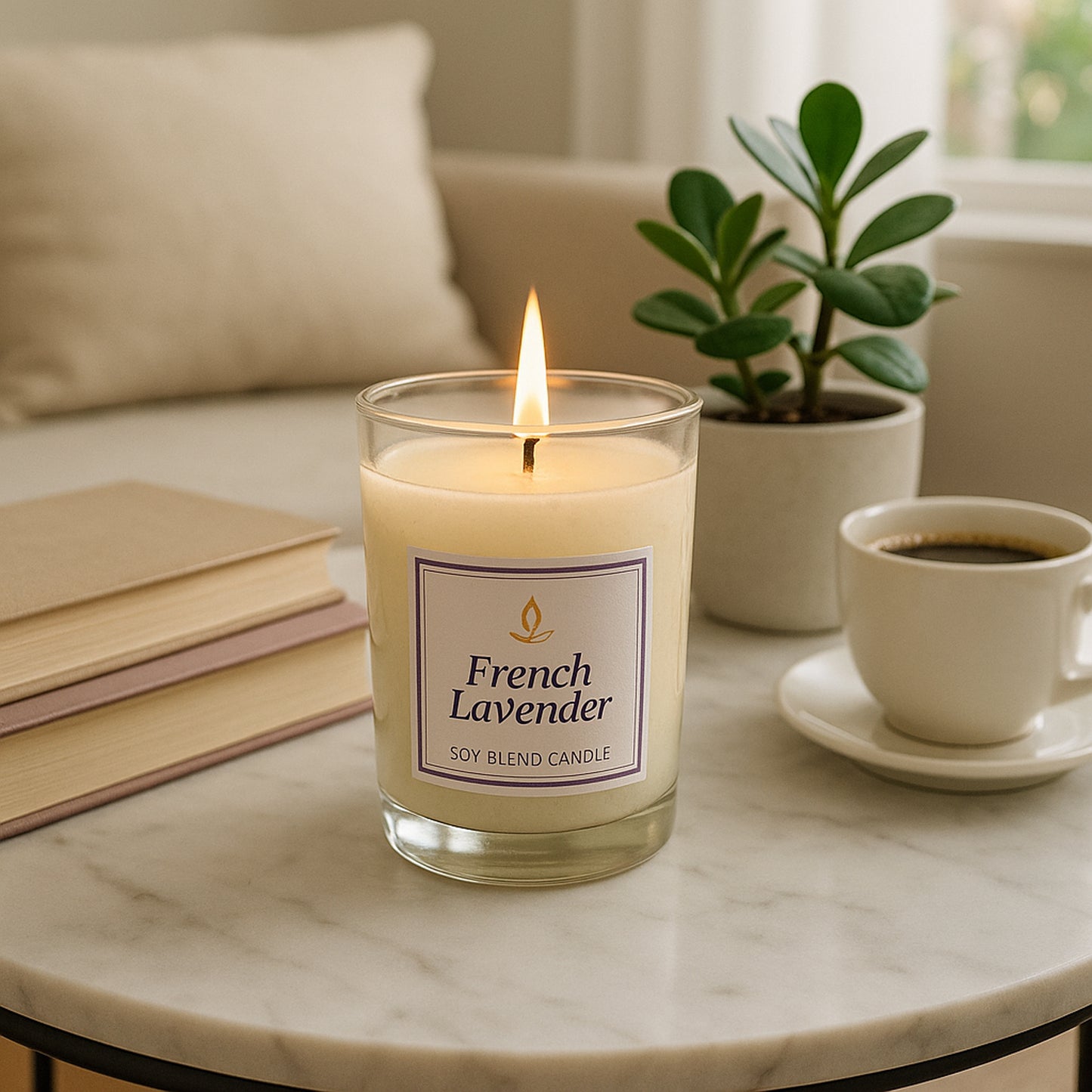 Inlief French Lavender Scented Soy Candle in Glass Jar (50gm, 1 Pc) - Happy Price - Image 4