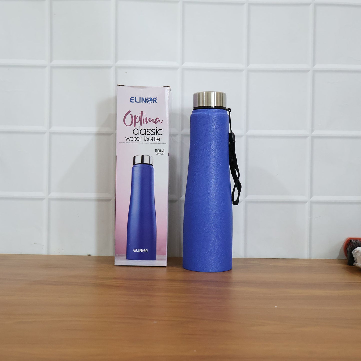 1000 ML Blue Stainless Steel Water Bottle with Strap - 1 Pc - Happy Price - Image 7
