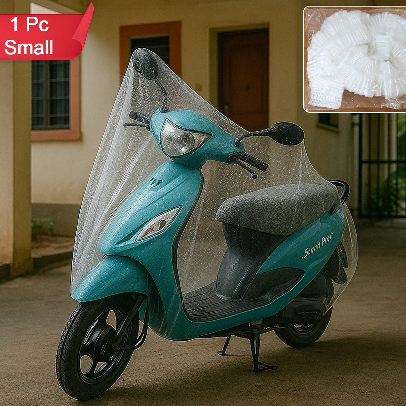 Small Disposable Scooter Cover - 1 Pc Transparent Plastic for Activa - Happy Price - Image 1