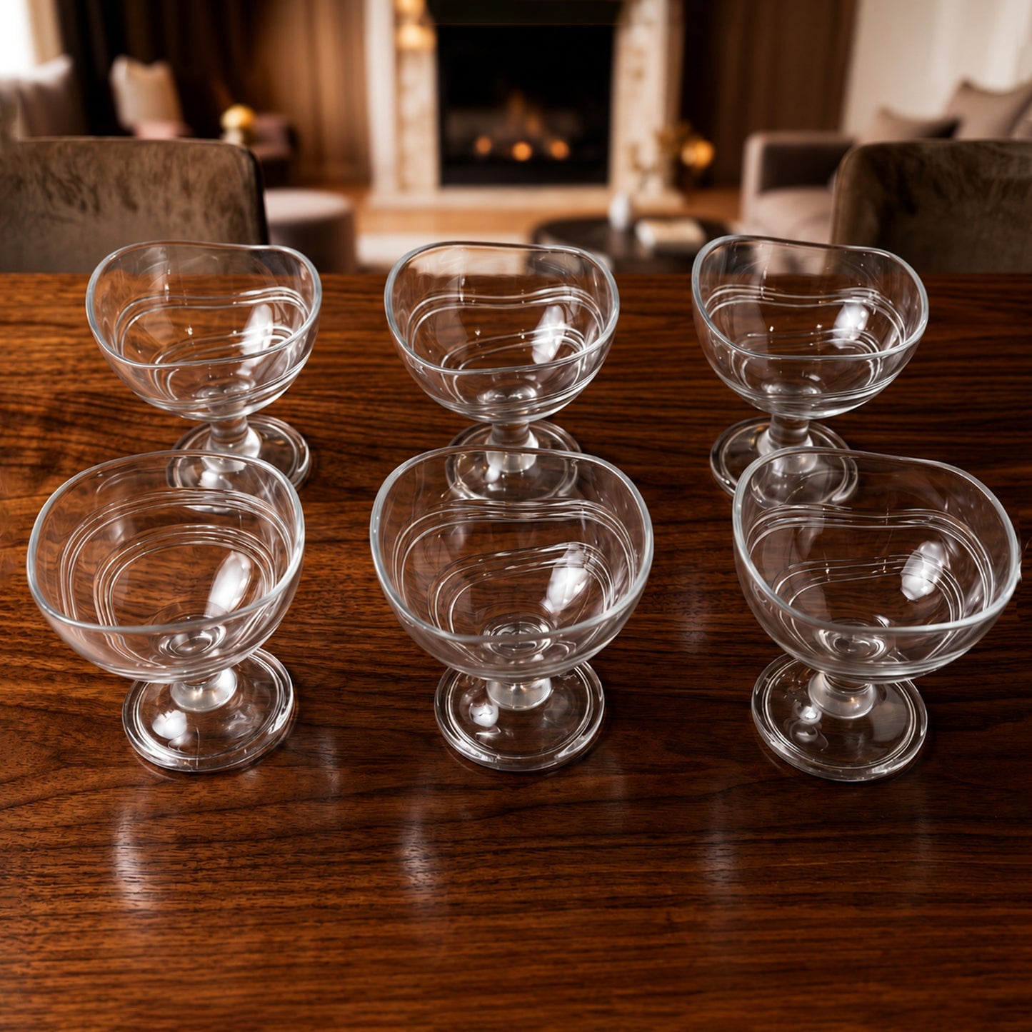 Set of 6 Clear Polycarbonate Dessert Bowls with Stems - Happy Price - Image 6