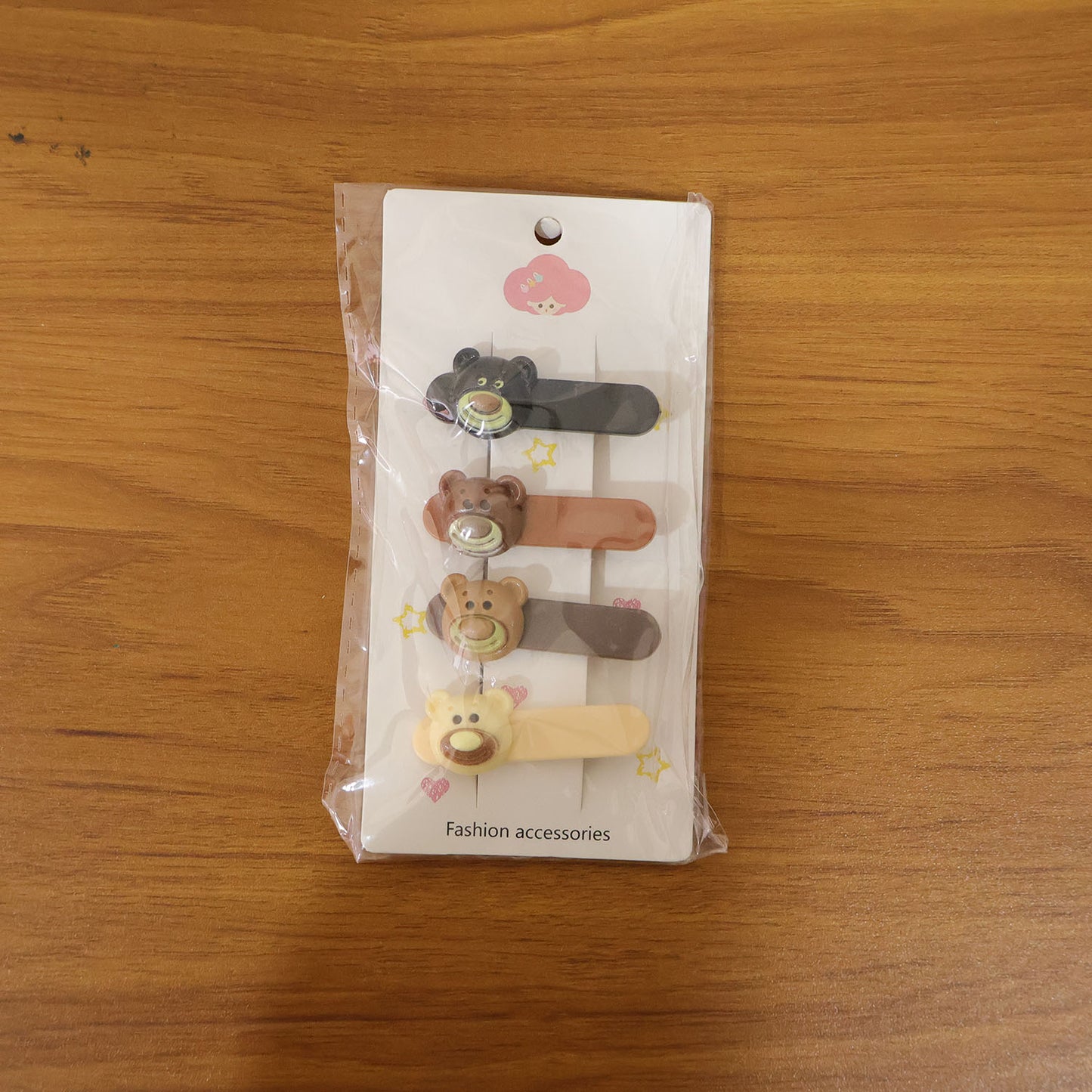 Cute Bear Face Hair Clips Set - 4 Pc Decorative Snap Clips for Women & Girls - Happy Price - Image 7