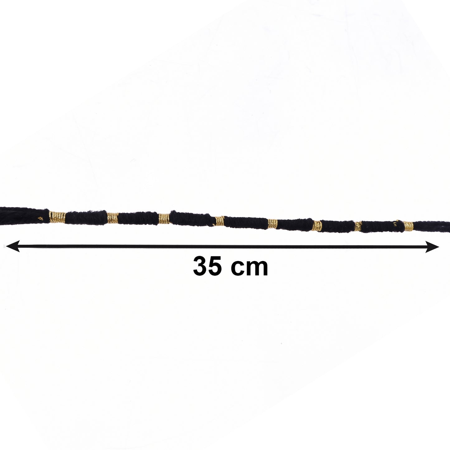 Handmade Black Thread Rakhi with Gold Beads - 1 Piece - Happy Price - Image 5