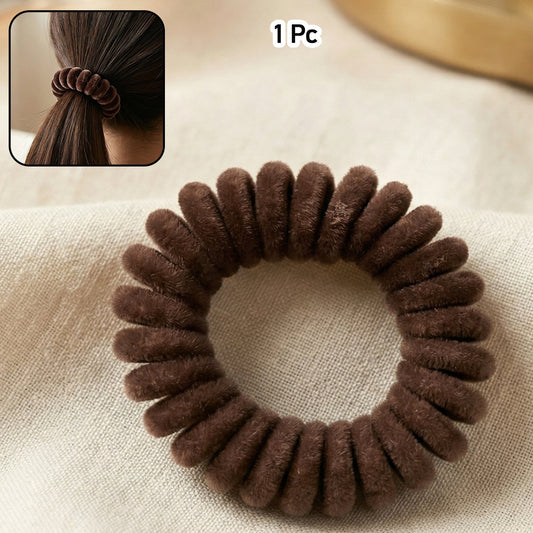 Soft Stretchable Telephone Wire Style Hair Bands Set (1 Pc)