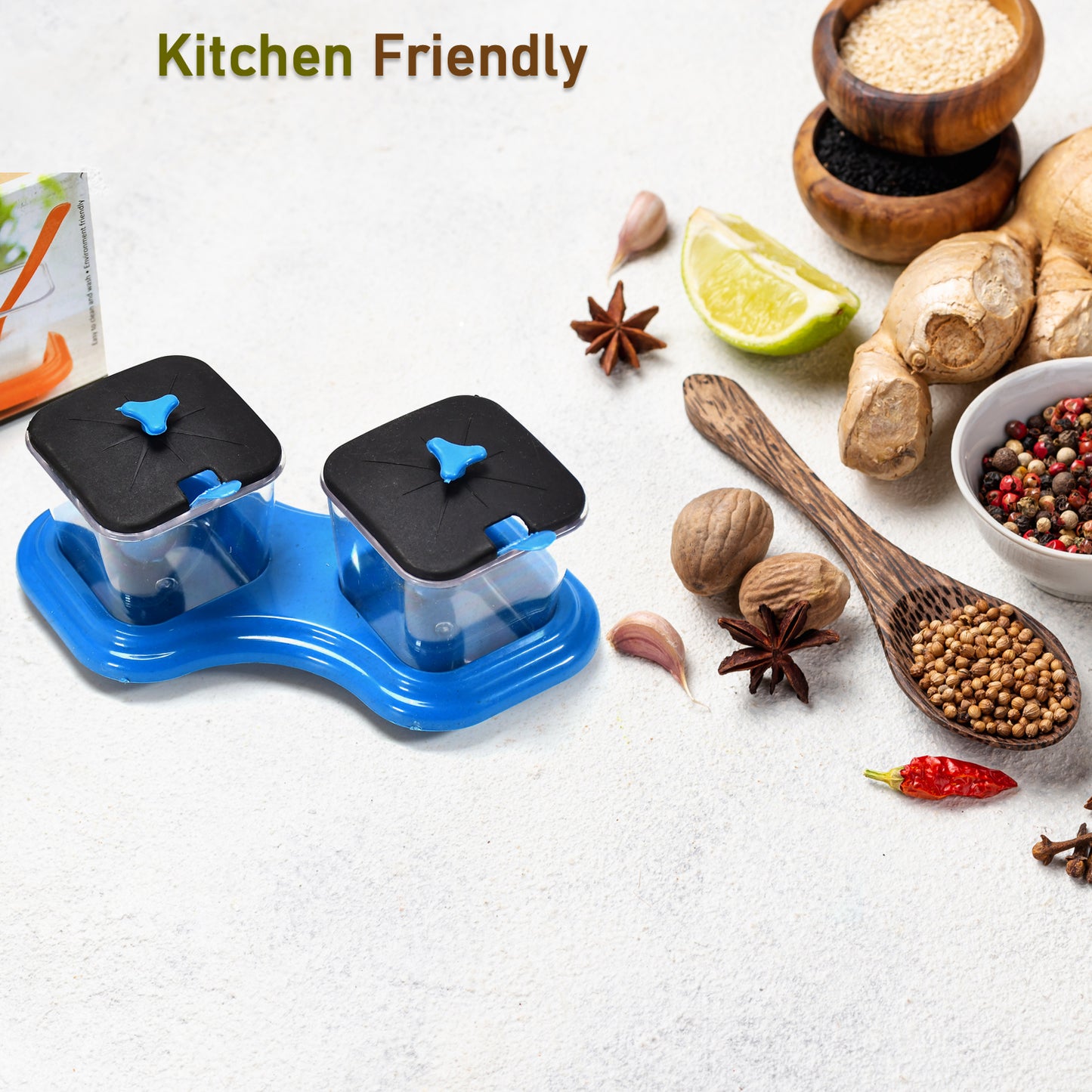 Dining Table Stand 2 Pcs Pickle Jar Spice Tray Spoons Virgin Plastic Kitchen Storage Container Serving Salt Pepper Sauces Chutney Masala Mukhwas Aachar - Happy Price - Image 4