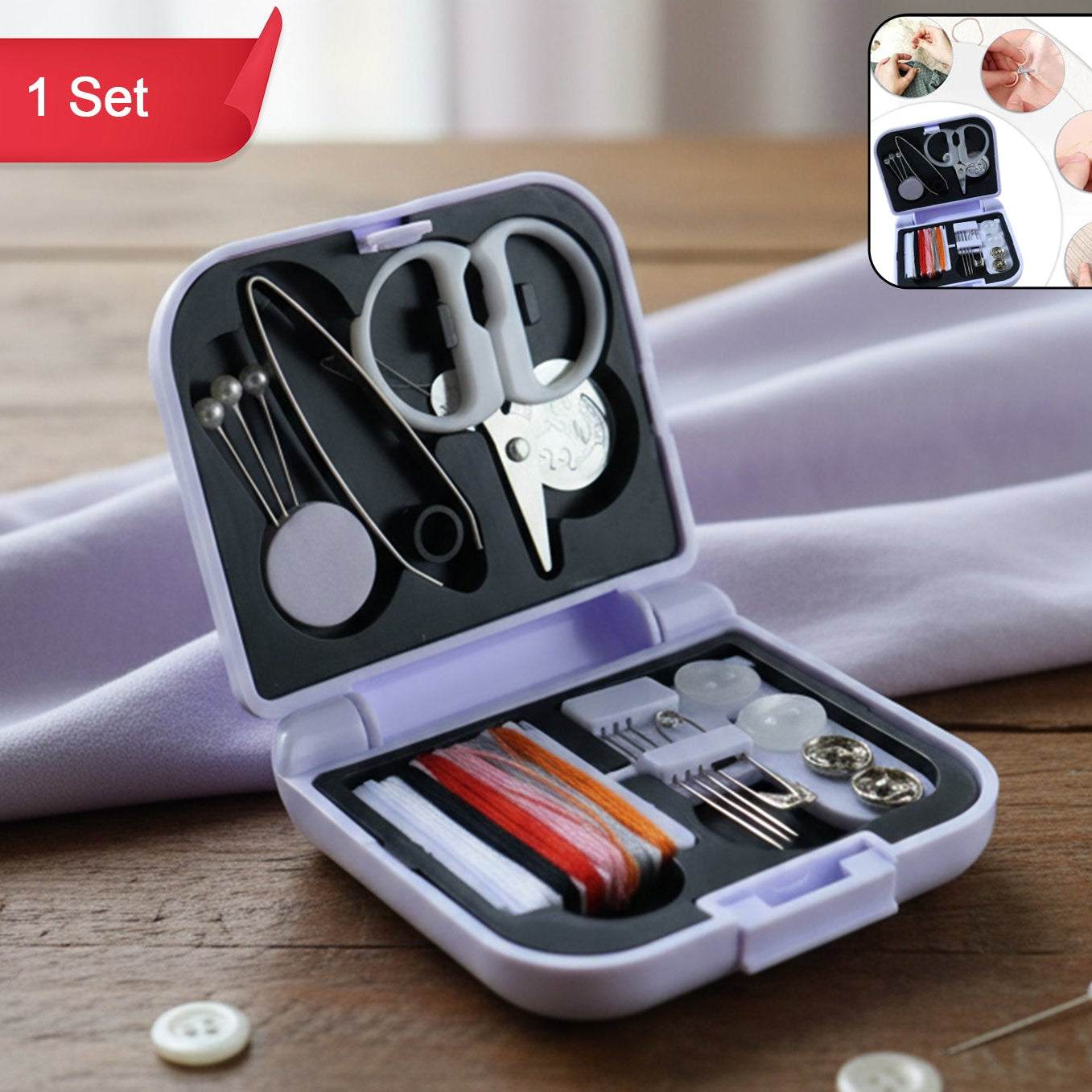 Portable Sewing Kit for Quick Repairs - 1 Set - Happy Price - Image 1