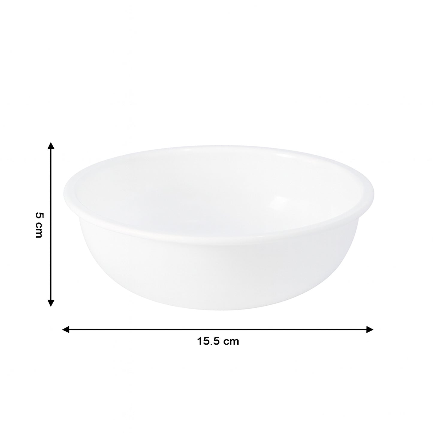 6 Inch White Plastic Serving Bowl - Deep Round Design (1 Pc) - Happy Price - Image 3