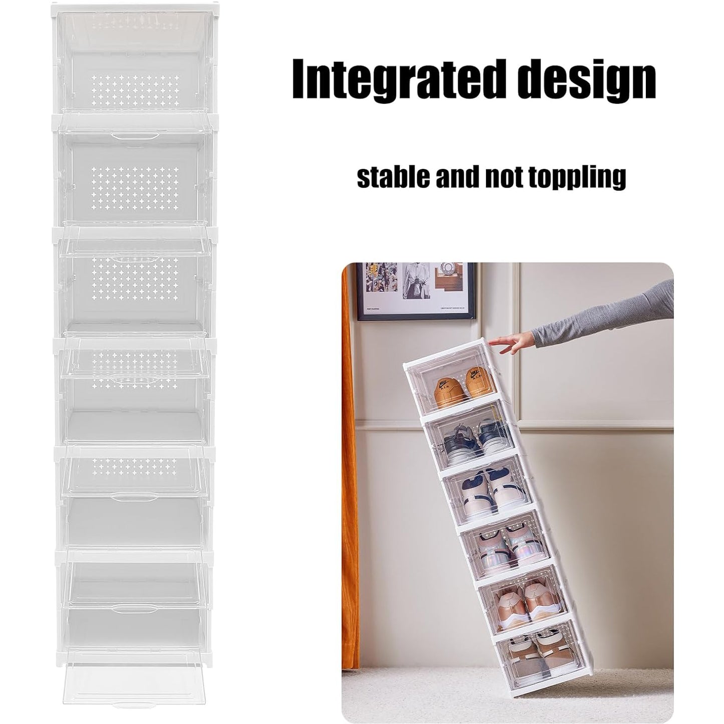 Stackable Multifunctional Storage For Clothes Foldable Drawer Shelf Basket Utility Cart Rack Storage Organizer Cart For Kitchen Pantry Closet Bedroom Bathroom Laundry (6  Layer 1 Pc) - Happy Price - Image 4