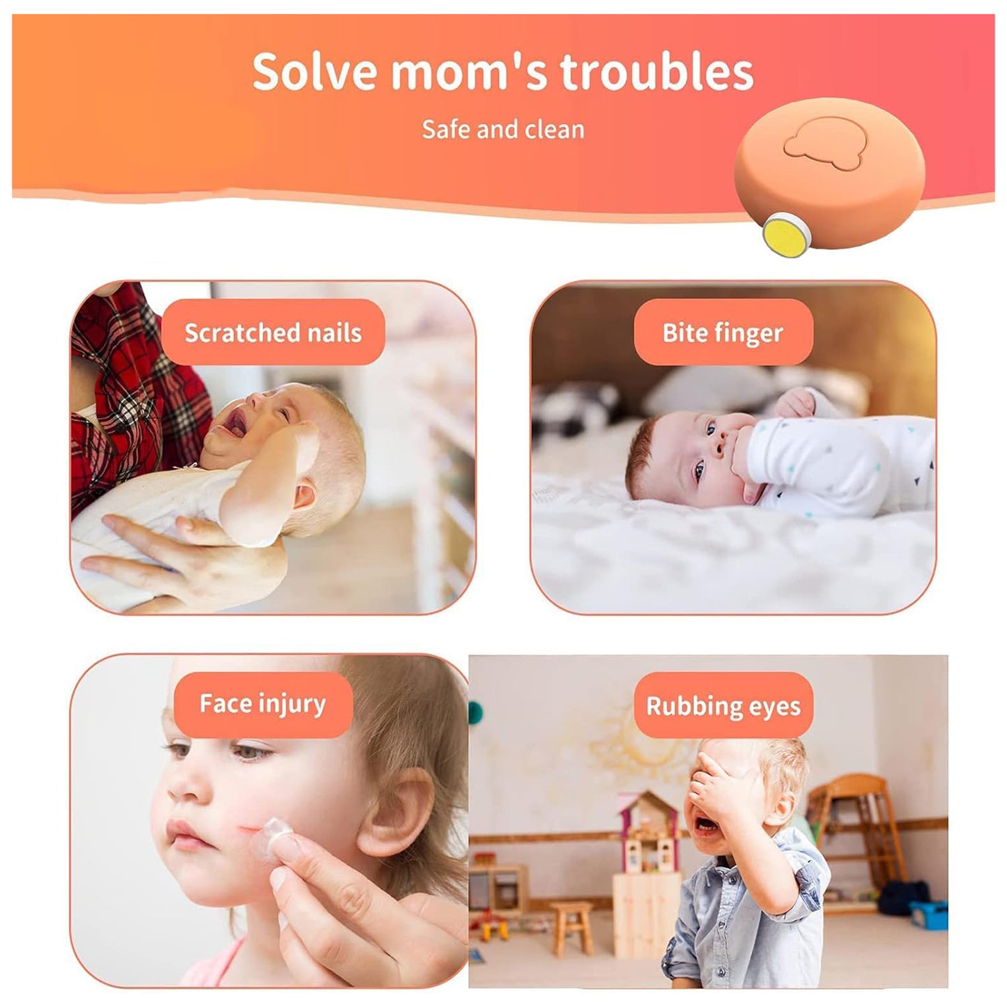 Electric Baby Nail Trimmer & Manicure Set - 6 Grinding Heads, Safe & Silent - Happy Price - Image 6