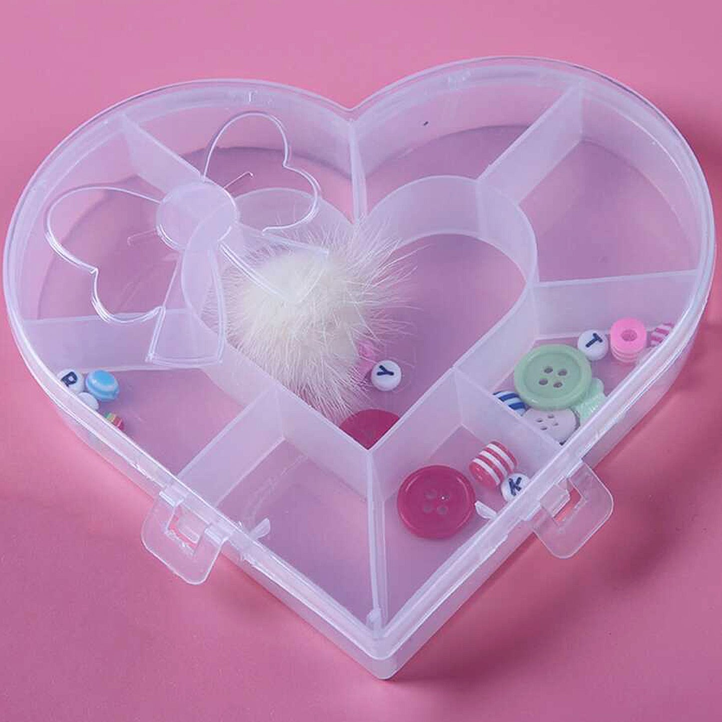 Heart-shaped Plastic Bead Storage Organizer Box (1 Pc) - Happy Price - Image 5
