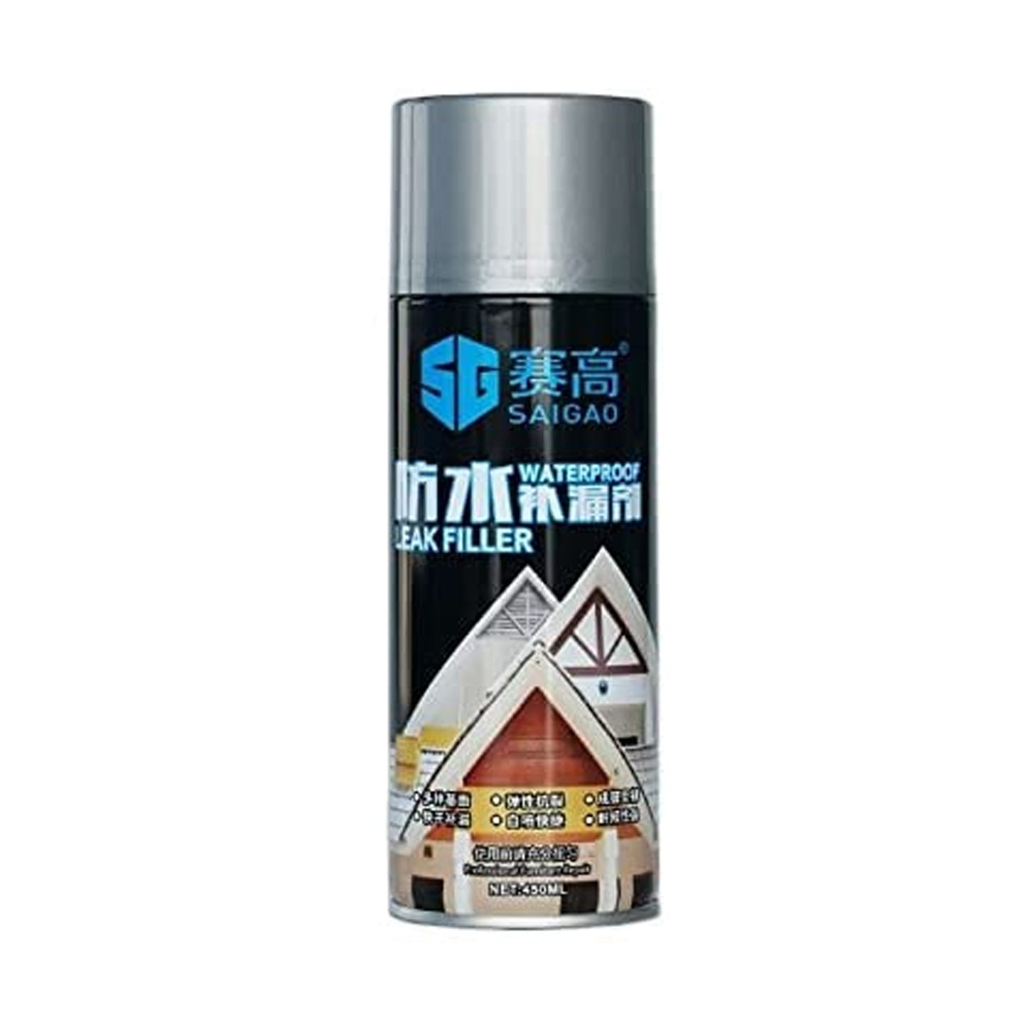 Waterproof Leak Filler Spray Rubber Flexx Repair  Sealant - Point To Seal Cracks Holes Leaks Corrosion More For Indoor Or Outdoor Use Black Paint (450 Ml) - Happy Price - Image 2